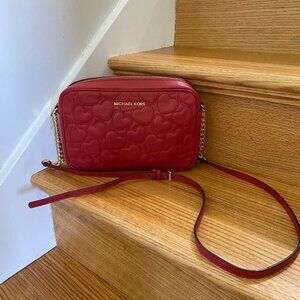 Michael Kors Red Leather Shoulder Bag